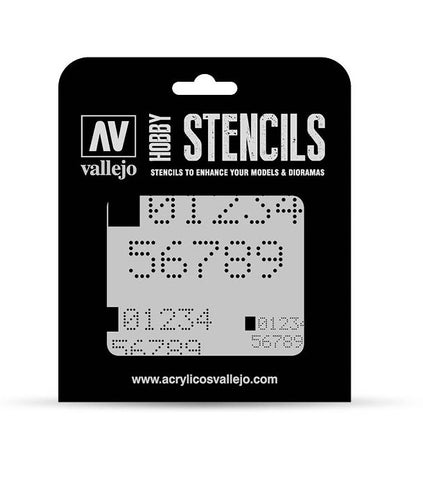 Vallejo Hobby Stencils: Digital Numbers 125x125mm - STUFFHUNTER