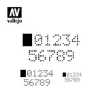 Vallejo Hobby Stencils: Digital Numbers 125x125mm - STUFFHUNTER