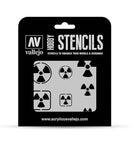 Vallejo Hobby Stencils: Radioactivity Signs 125x125mm - STUFFHUNTER