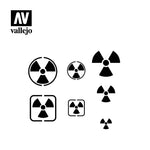 Vallejo Hobby Stencils: Radioactivity Signs 125x125mm - STUFFHUNTER