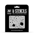 Vallejo Hobby Stencils: Splash & Stains 1/35 125x125mm - STUFFHUNTER