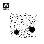 Vallejo Hobby Stencils: Splash & Stains 1/35 125x125mm - STUFFHUNTER