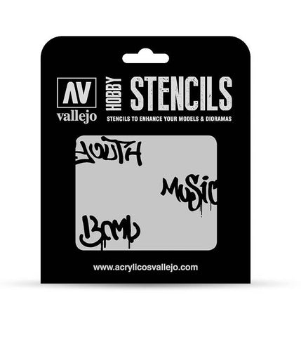 Vallejo Hobby Stencils: Street Art Num. 1 Markings Scale 1/35 125x125mm - STUFFHUNTER