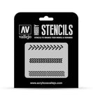 Vallejo Hobby Stencils: Tyre Markings Scale 1/35 125x125mm - STUFFHUNTER