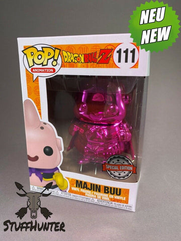 Funko POP! Dragon Ball Z Majin Buu # 111 - Special Edition Metallic Pink - Neu - STUFFHUNTER