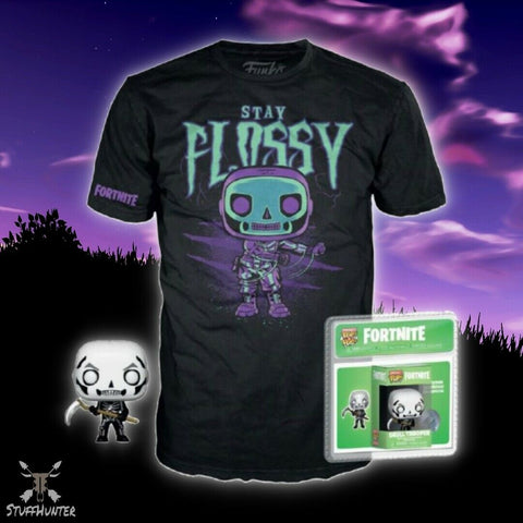 Funko POP! Fortnite Skull Trooper Pocket Figur & T-Shirt Set (Size XL) - STUFFHUNTER