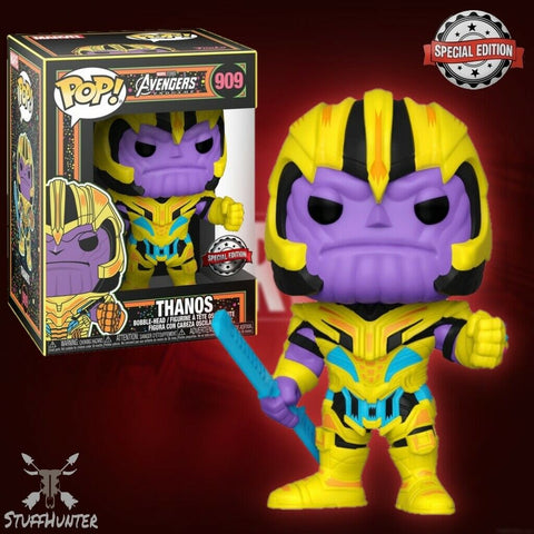 Funko POP! Marvel THANOS # 909 - Special Edition Blacklight – NEU - STUFFHUNTER