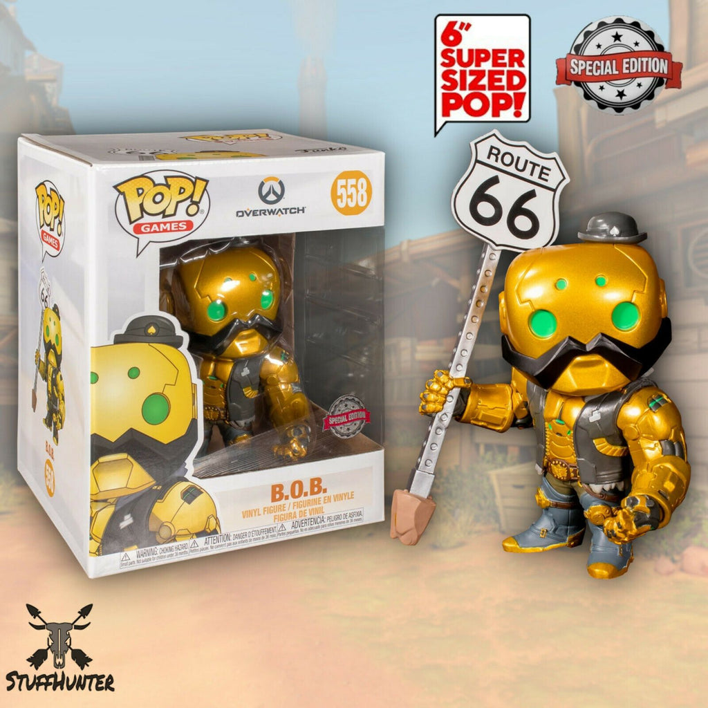 Funko POP! Overwatch B.O.B. BOB # 558 - Special Edition Gold Metallic – NEU  – STUFFHUNTER