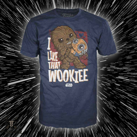 Funko POP! Star Wars T-Shirt - Star Wars I Like That Wookiee (blau) - Size XL - STUFFHUNTER