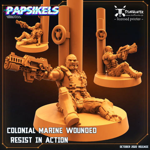 Marine Wounded Resist in Action - Colonial Troopers - STUFFHUNTER