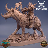 Sentinels of the Eastern Peaks - Ashon on Ripper Ox - 28-32mm 75mm - STUFFHUNTER